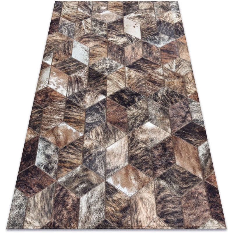 foto del prodotto tappeto patchwork 21715 marrone pelle di vacchetta, diamanti brown 160x230 cm
