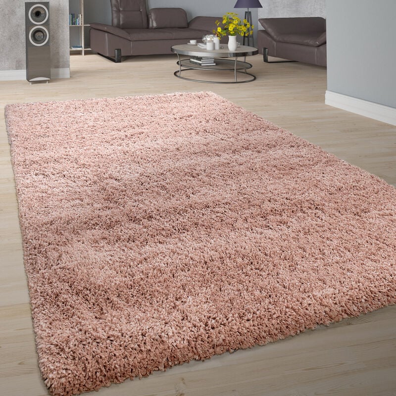 foto del prodotto tappeto pelo lungo salotto moderno shaggy moderno monocolore tappeto morbido rosa 240x340 cm paco home