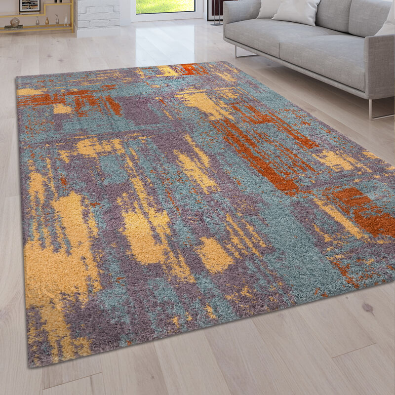 foto del prodotto tappeto pelo lungo salotto moderno shaggy moderno vintage motivo astratto 200x280 cm, multicolore 3 paco home