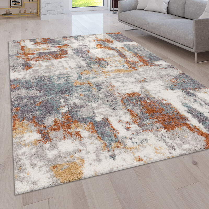 foto del prodotto tappeto pelo lungo salotto moderno shaggy moderno vintage motivo astratto 80x150 cm, multicolore paco home