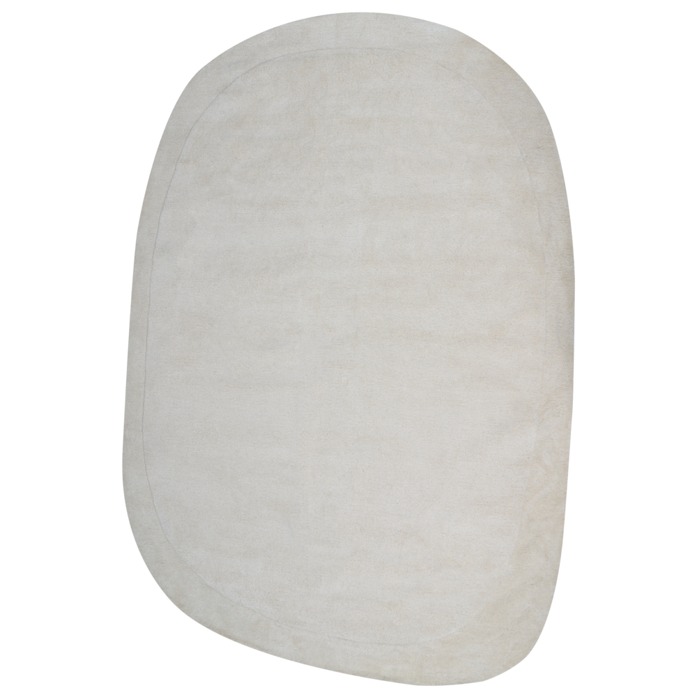 foto del prodotto tappeto per aree in viscosa e lana bianco sporco di forma irregolare 200 x 300 cm in stile moderno e glam.