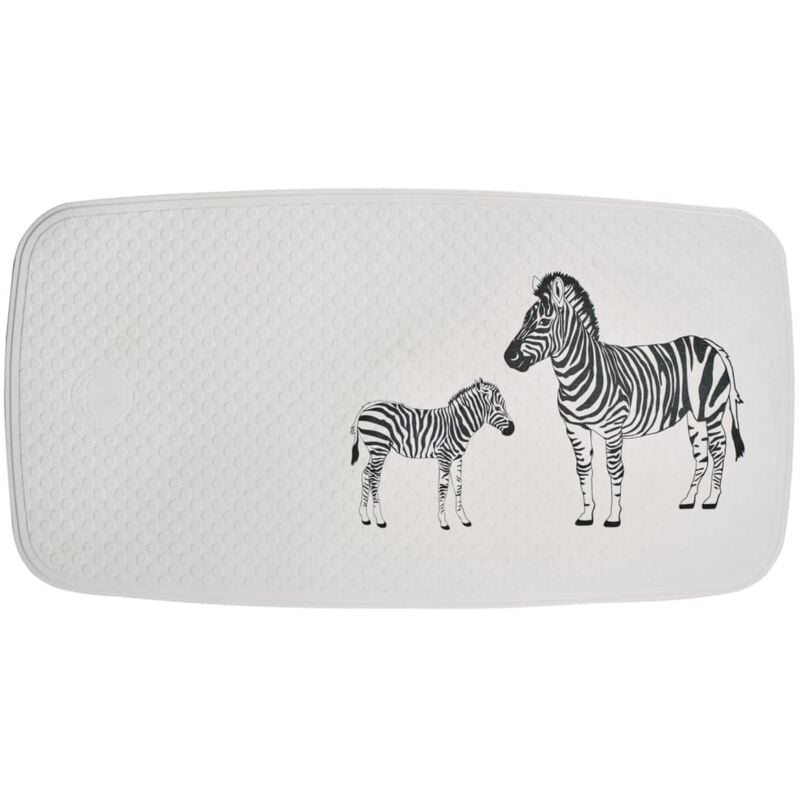 foto del prodotto tappeto per bagno zebra 38x72 cm bianco e nero ridder