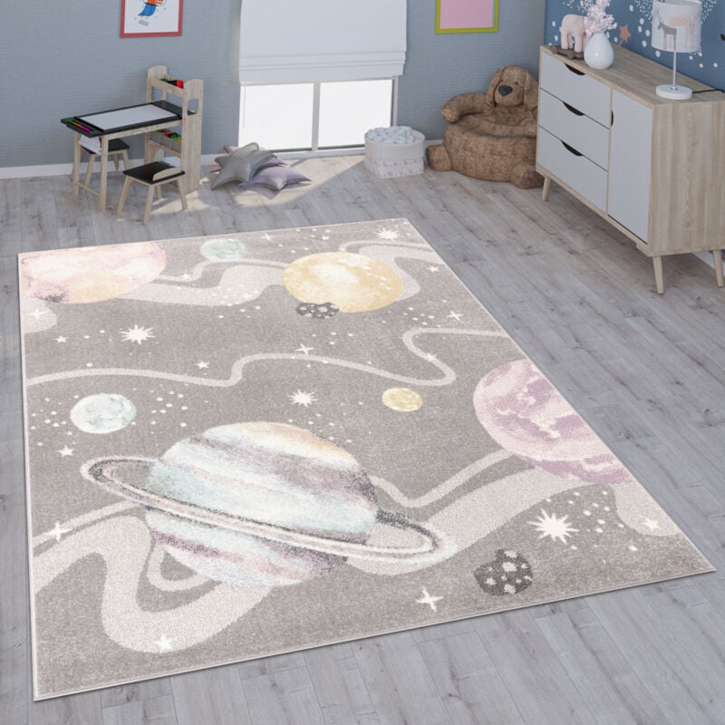 foto del prodotto tappeto per bambini cameretta bambine bambini diversi motivi e dimensioni 80x150 cm, grigio 2 paco home