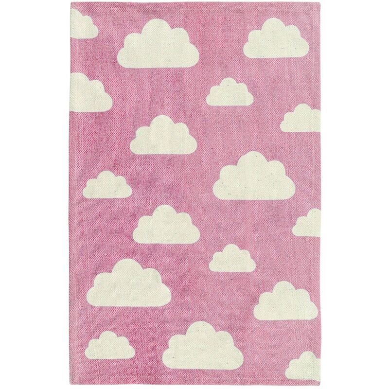 foto del prodotto tappeto per cameretta con stampe 60 x 90 cm rosa e bianco gwalijar