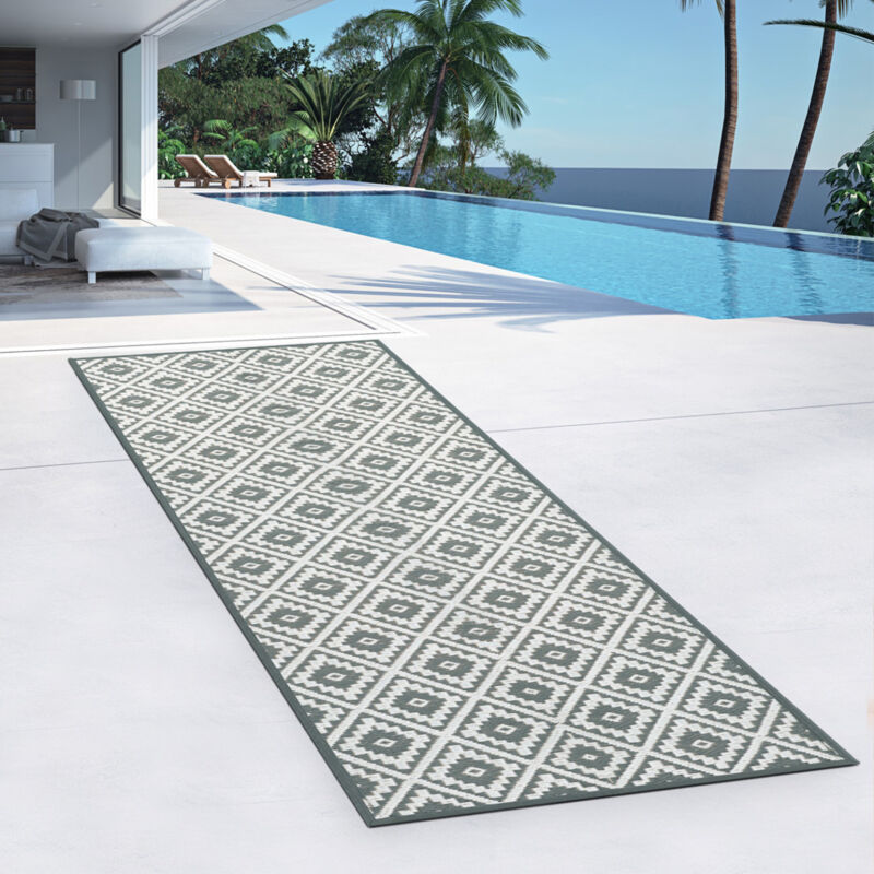 foto del prodotto tappeto per esterni bahamas grigio 80 x 250 cm