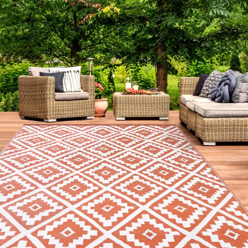 foto del prodotto tappeto per esterni bahamas terracotta 180 x 280 cm