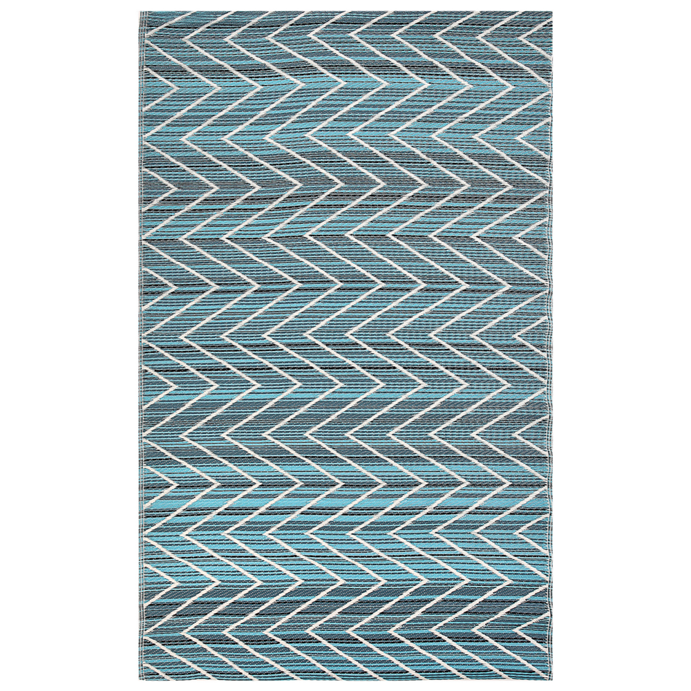 foto del prodotto tappeto per esterni blu in polipropilene riciclato 120 x 180 cm motivo terrazza balcone