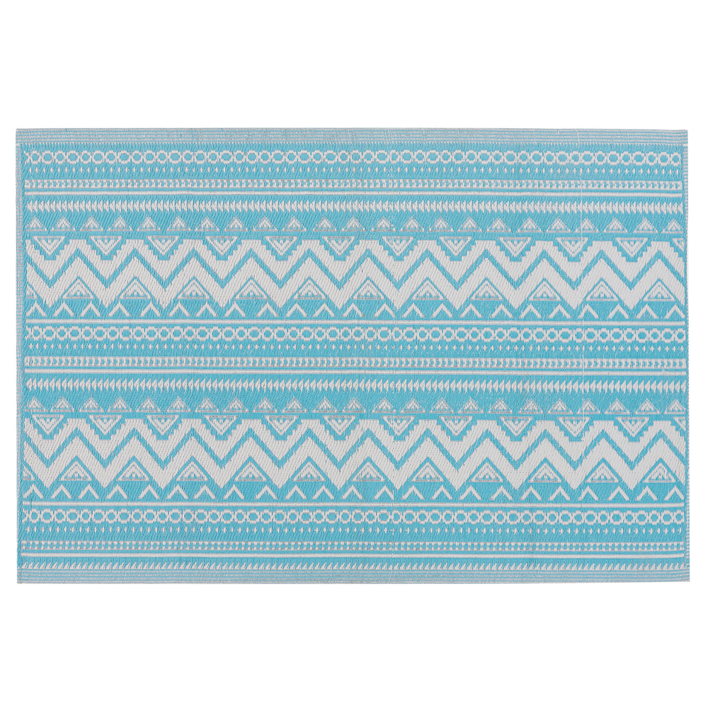 foto del prodotto tappeto per esterni mat turchese sintetico 120 x 180 cm ecologico scandinavo moderno minimalista