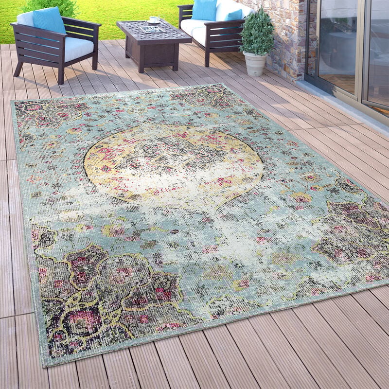 foto del prodotto tappeto per esterni, per il balcone, a pelo corto, dall aspetto orientale, in diversi colori e grandezze 60x100 cm, multicolore paco home