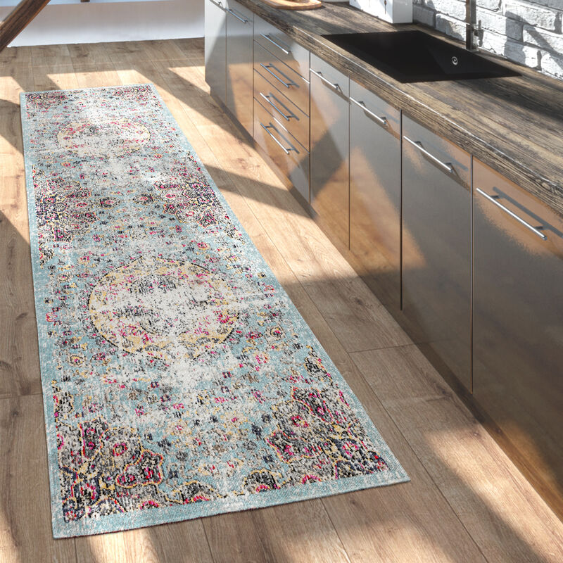 foto del prodotto tappeto per esterni, per il balcone, a pelo corto, dall aspetto orientale, in diversi colori e grandezze 80x250 cm, multicolore paco home