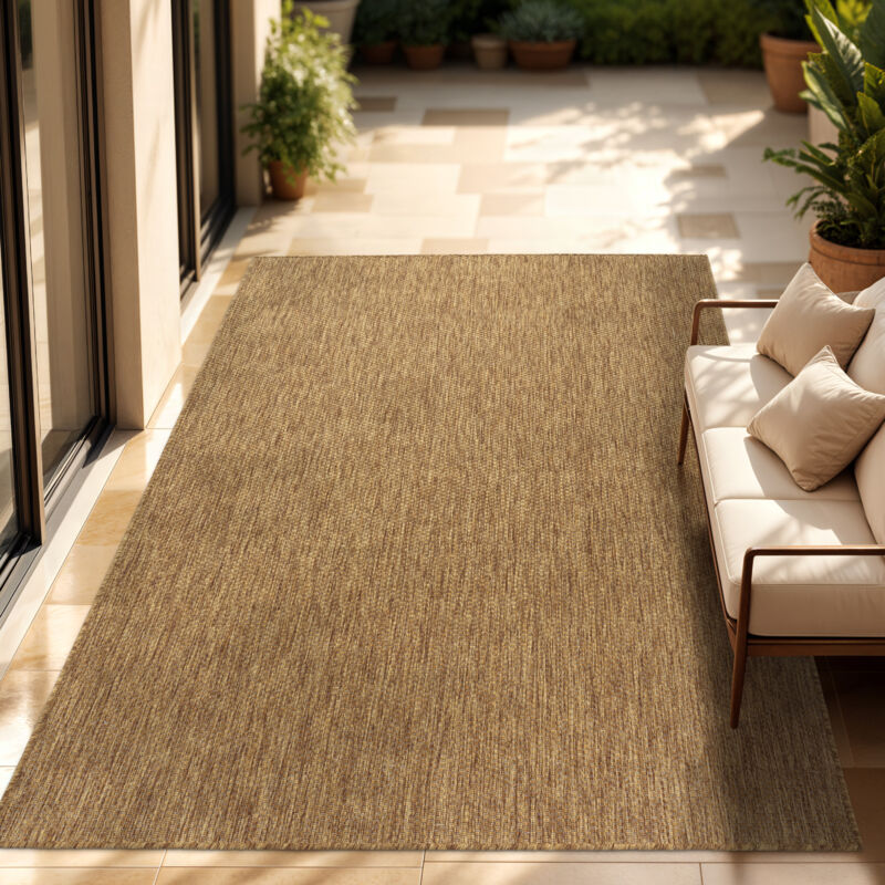 foto del prodotto tappeto per esterno balcone terrazza tappeto cucina monocolore m lange 240x340 cm, caff paco home