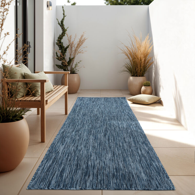 foto del prodotto tappeto per esterno balcone terrazza tappeto cucina monocolore m lange 80x250 cm, blu paco home