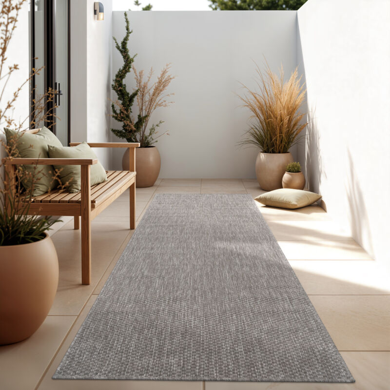 foto del prodotto tappeto per esterno balcone terrazza tappeto cucina monocolore m lange 80x250 cm, grigio paco home