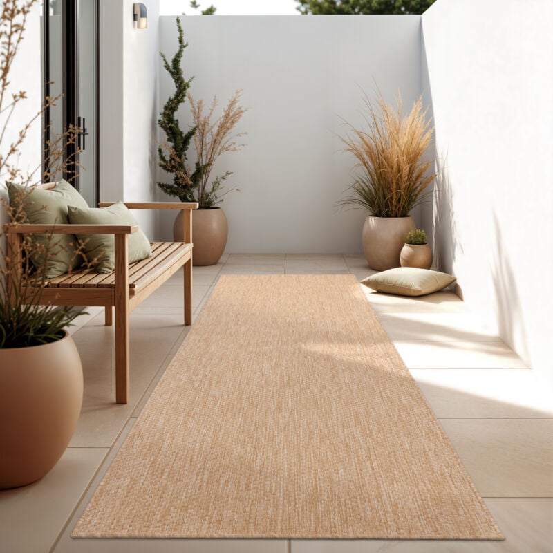 foto del prodotto tappeto per esterno balcone terrazza tappeto cucina monocolore m lange 80x250 cm, natura paco home