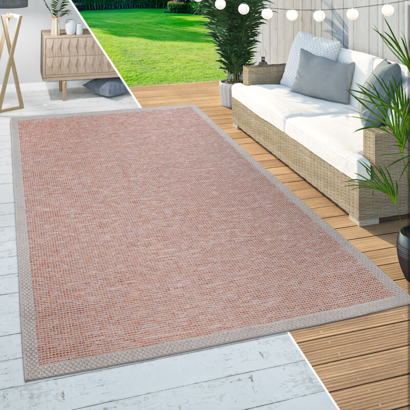 foto del prodotto tappeto per esterno da balcone terrazza tappeto cucina bordature arancione 160x220 cm paco home