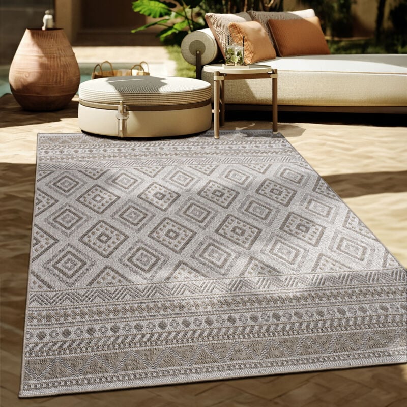 foto del prodotto tappeto per esterno da balcone terrazza tappeto cucina moderno boho etnico 60x100 cm, beige 2 paco home
