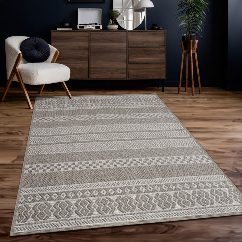 foto del prodotto tappeto per esterno da balcone terrazza tappeto cucina moderno boho etnico beige, 240x340 cm paco home