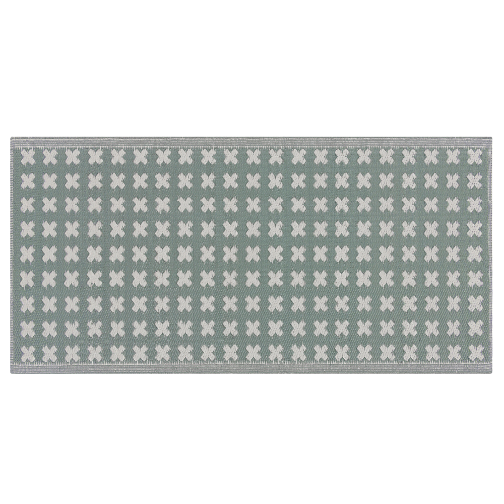 foto del prodotto tappeto per esterno mat verde sintetico 90 x 180 cm ecologico moderno minimalista