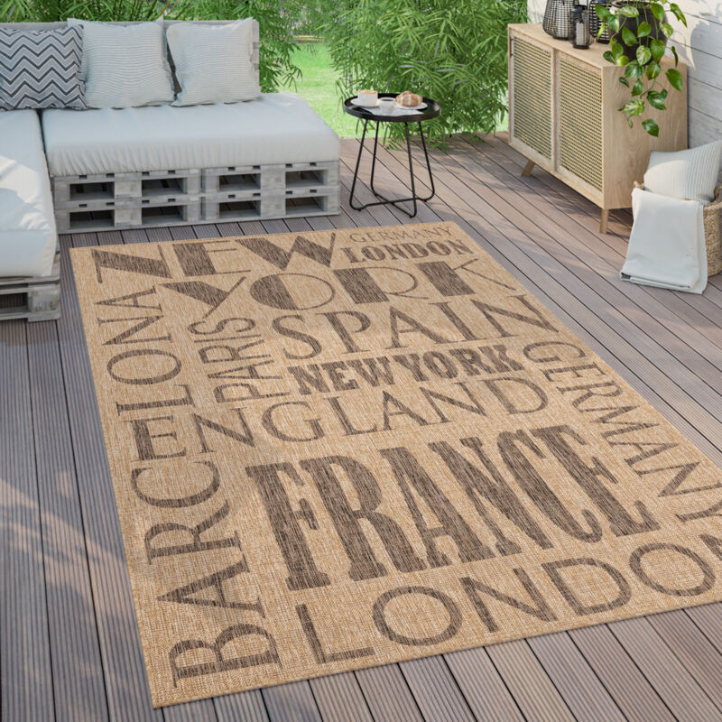 foto del prodotto tappeto per esterno terrazzo balcone tappeto cucina moderno letteratura 160x220 cm, beige paco home