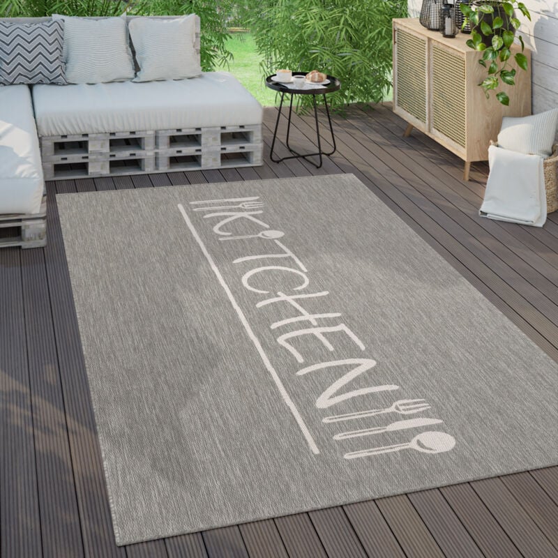 foto del prodotto tappeto per esterno terrazzo balcone tappeto cucina moderno letteratura 160x220 cm, grigio paco home