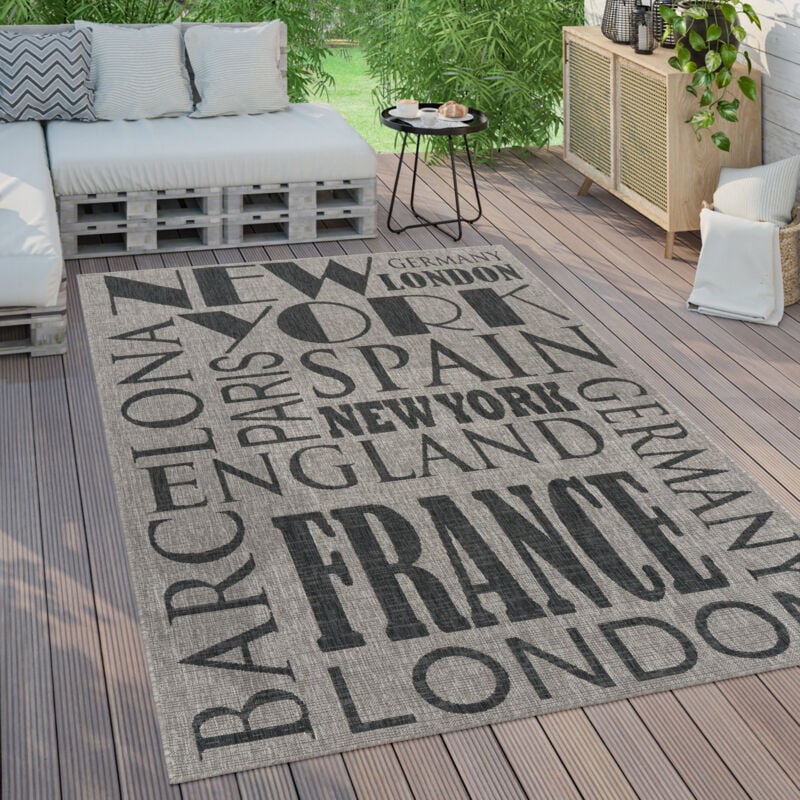 foto del prodotto tappeto per esterno terrazzo balcone tappeto cucina moderno letteratura 200x280 cm, grigio 3 paco home