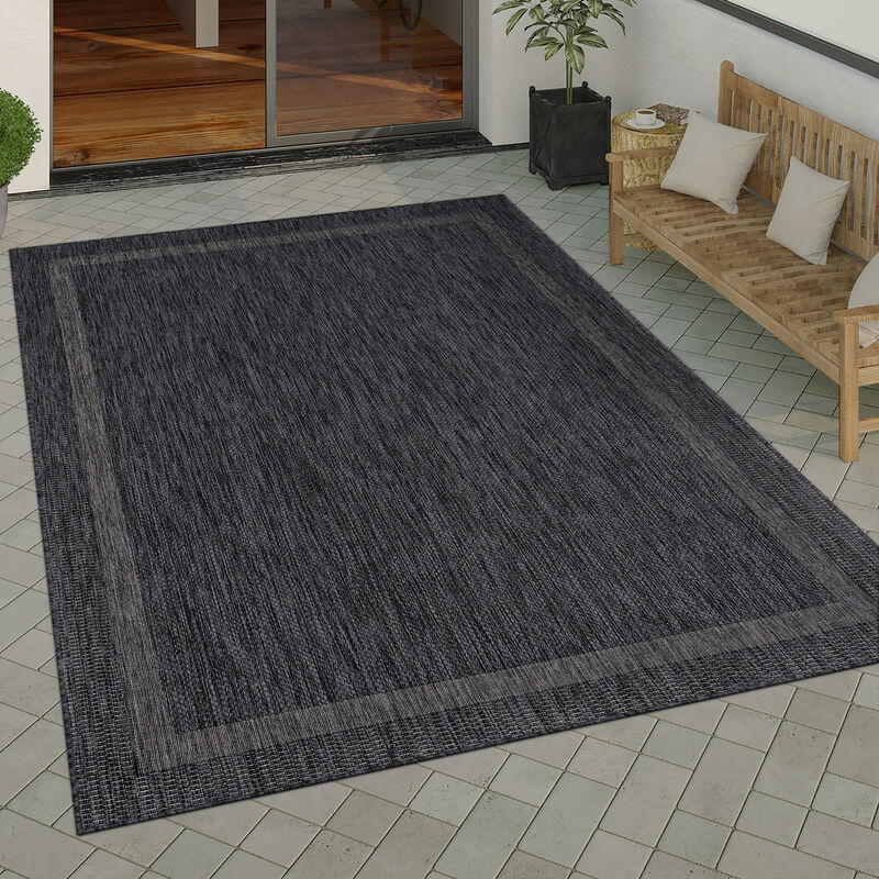 foto del prodotto tappeto per esterno terrazzo balcone tappeto cucina moderno motivo geometrico motivo astratto 60x100 cm, antracite paco home