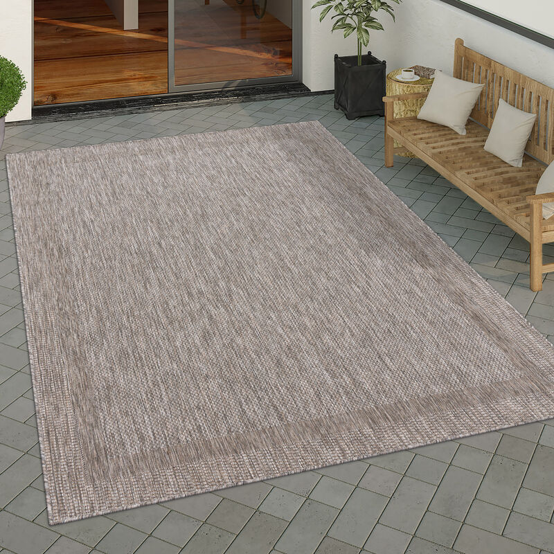foto del prodotto tappeto per esterno terrazzo balcone tappeto cucina moderno motivo geometrico motivo astratto 60x100 cm, natura paco home