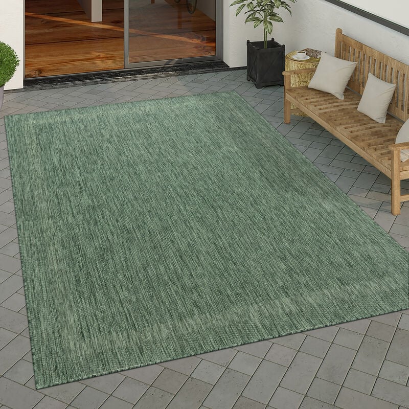 foto del prodotto tappeto per esterno terrazzo balcone tappeto cucina moderno motivo geometrico motivo astratto verde, 120x160 cm paco home