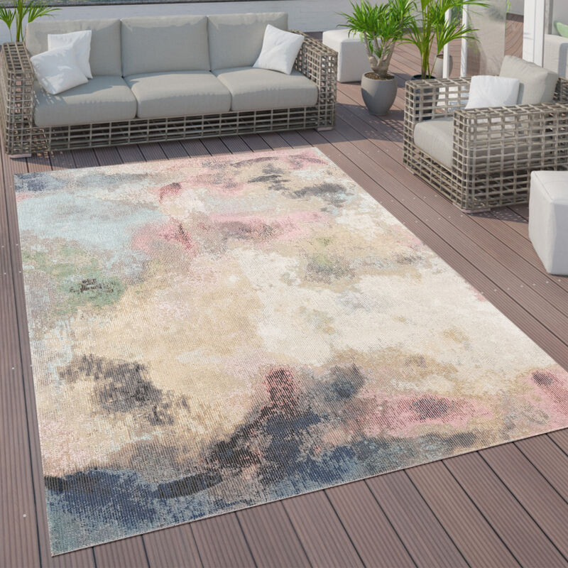 foto del prodotto tappeto per esterno terrazzo tappeto cucina vintage pastello motivi astratti 120x170 cm, multicolore 8 paco home