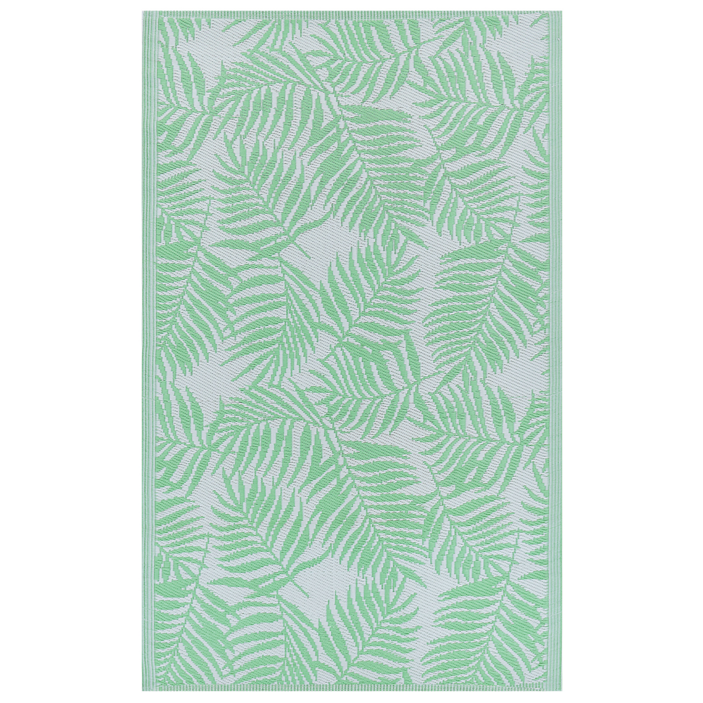 foto del prodotto tappeto per esterno verde pp 120 x 180 cm motivo foglia di palma reversibile