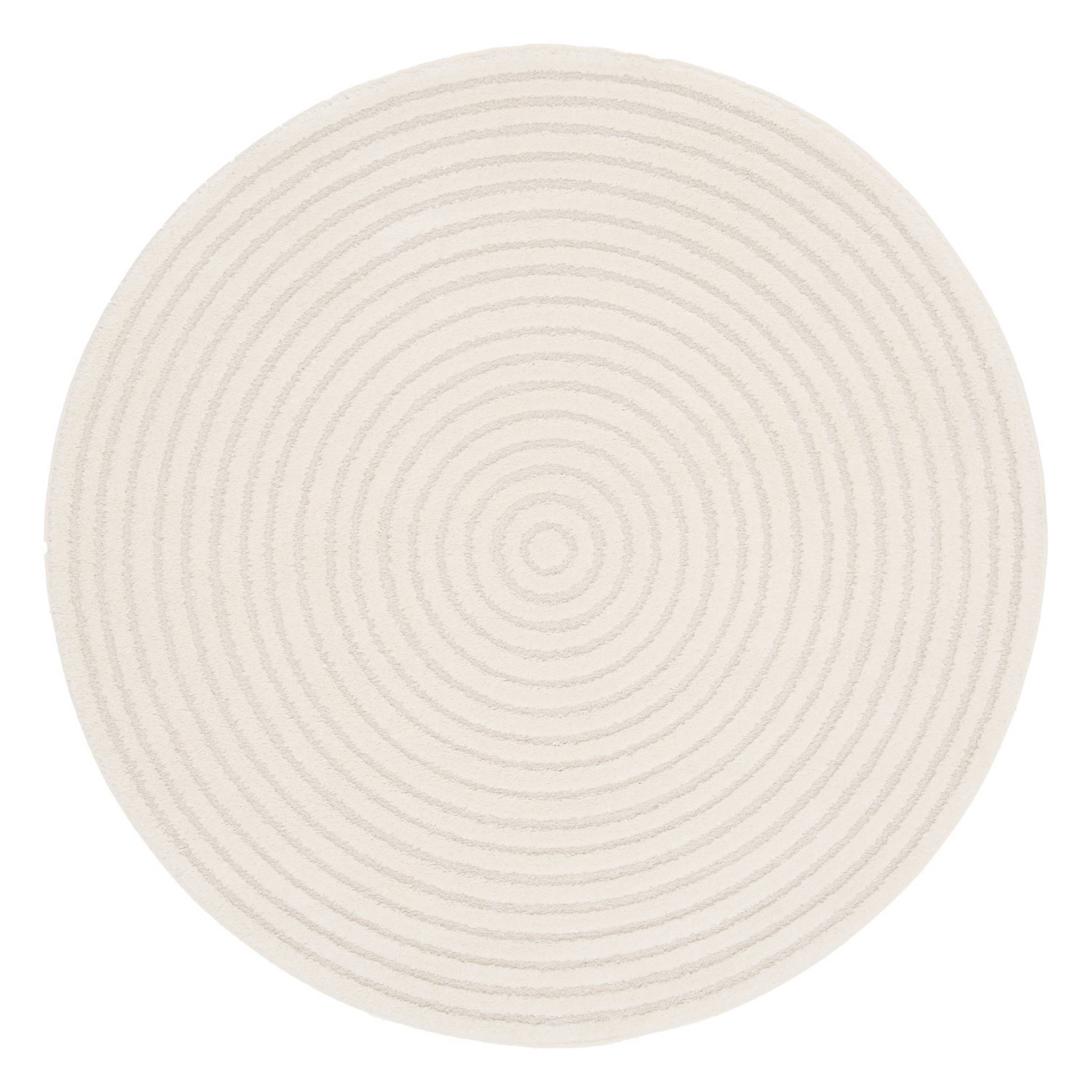 foto del prodotto tappeto per interni con cerchi in rilievo color crema, 160cm, crema