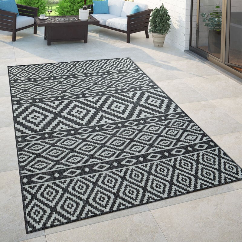 immagine 0 del prodotto tappeto per interni ed esterni, per balcone e terrazza, scandinavo, nero 80x150 cm paco home