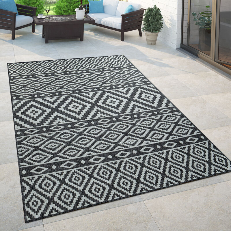 immagine 0 del prodotto tappeto per interni ed esterni, per balcone e terrazza, scandinavo, nero 80x200 cm paco home