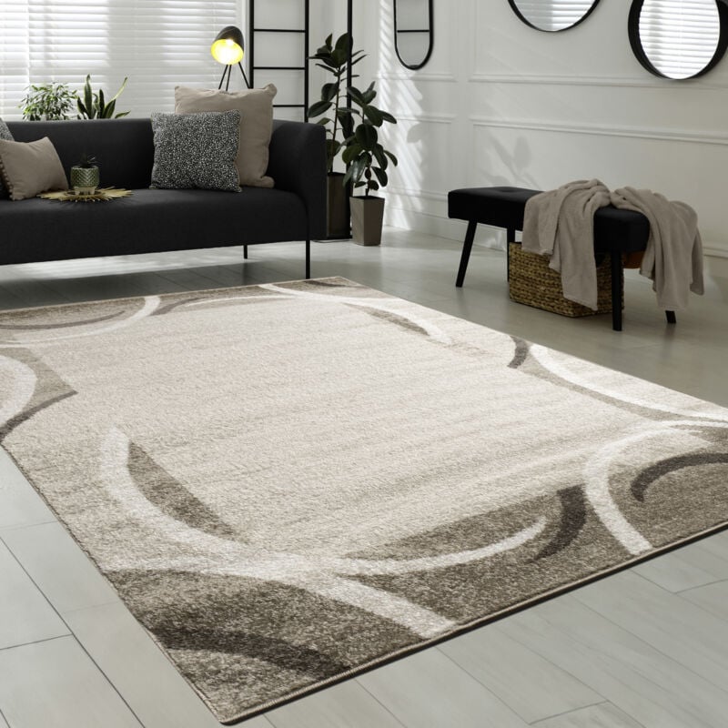 foto del prodotto tappeto per salotto tappeto di design bordo m lange beige nero crema 120x170 cm paco home