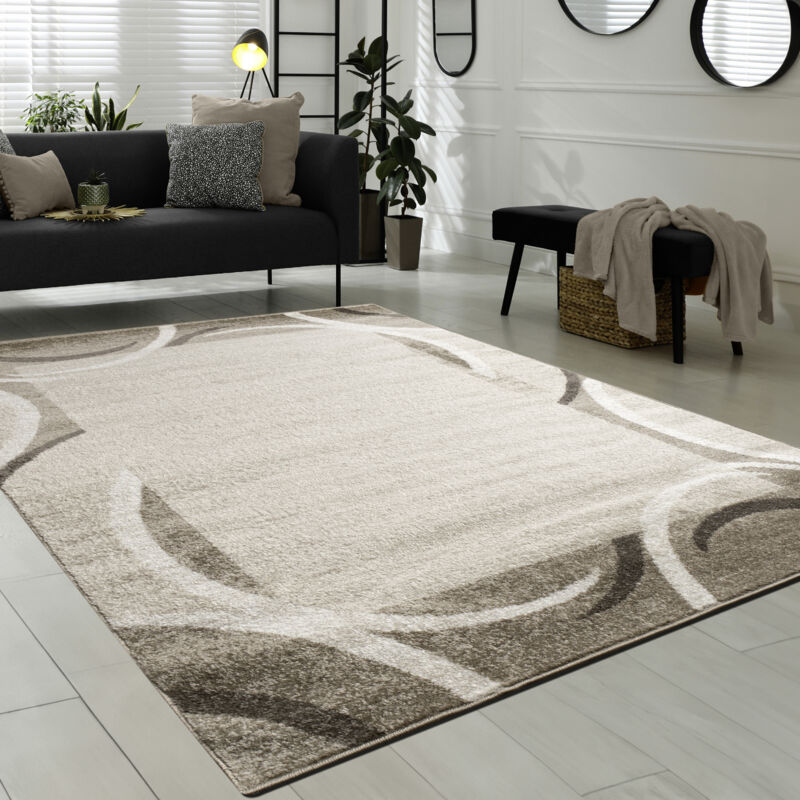 foto del prodotto tappeto per salotto tappeto di design bordo m lange beige nero crema 200x280 cm paco home