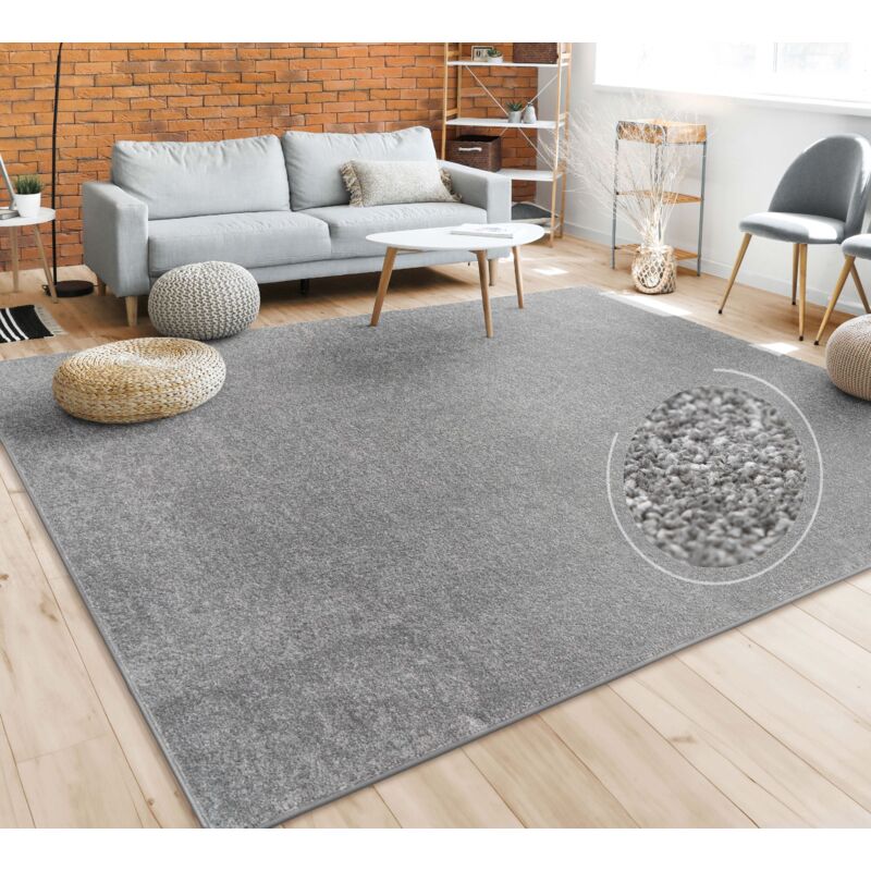 foto del prodotto tappeto per soggiorno tinta unita semplice e moderno pelo corto, div. misure e colori 60x100 cm, antracite paco home