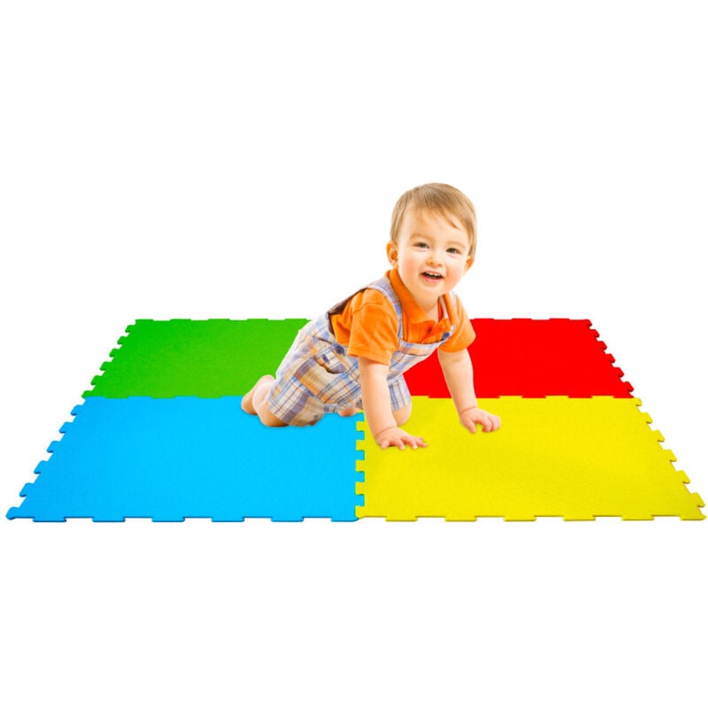 foto del prodotto tappeto puzzle 4pz per bambini componibile mega quadrotti multicolore