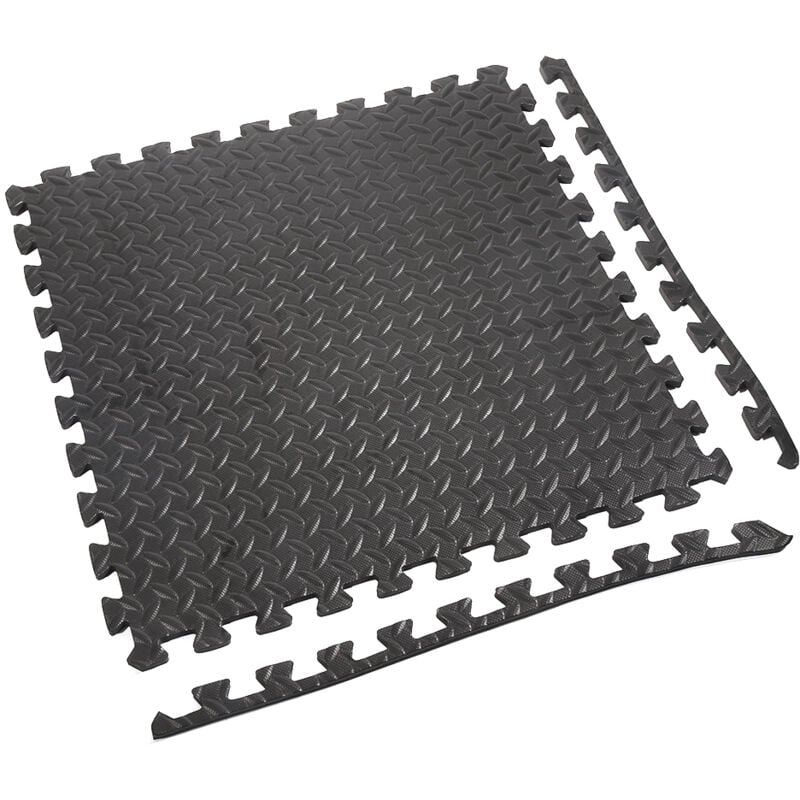 foto del prodotto tappeto puzzle sport,6 pezzi,in schiuma eva,tappetino fitness palestra multiuso,60x60cm nero