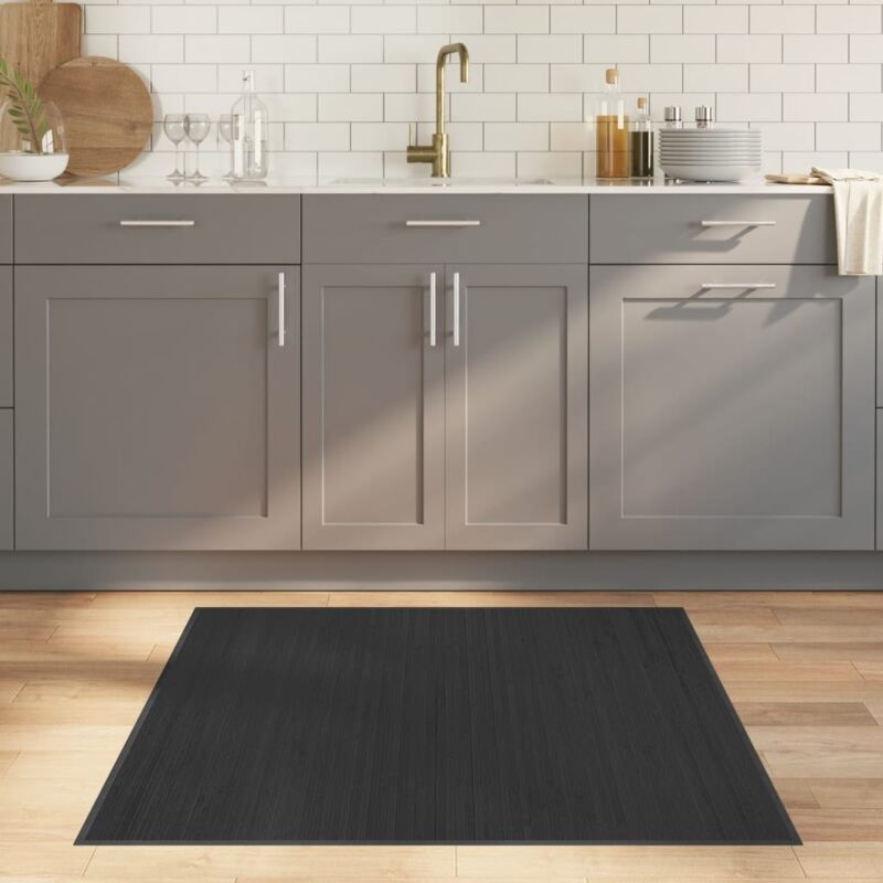 foto del prodotto tappeto quadrato grigio 100x100 cm in bamb vidaxl