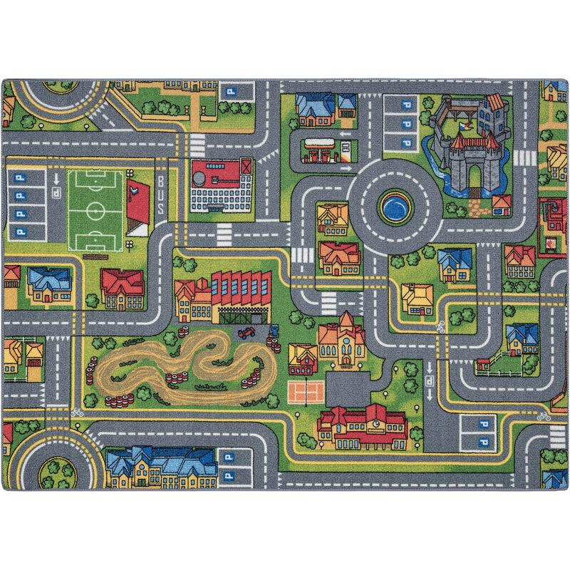 foto del prodotto tappeto rebel roads city life 97 citt , antiscivolo per bambini grigio multicolour 95x200 cm