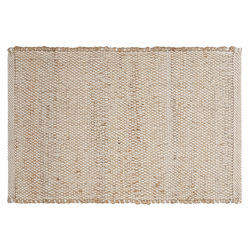 foto del prodotto tappeto rettangolare beige in juta e cotone intrecciati l140 x l200 effia