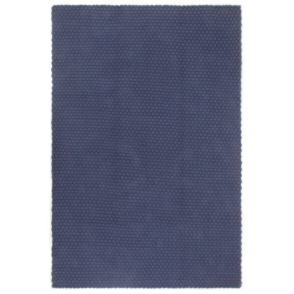 foto del prodotto tappeto rettangolare blu marino 180x250 cm in cotone cod mxl 66999