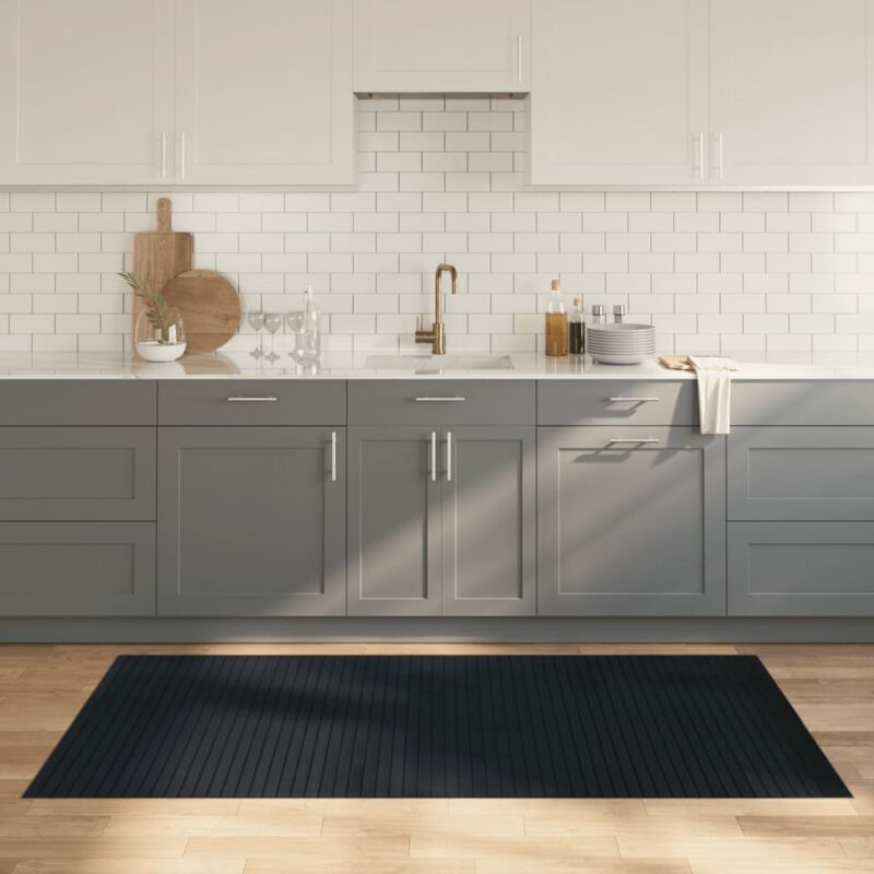 foto del prodotto tappeto rettangolare grigio 100x200 cm in bamb vidaxl