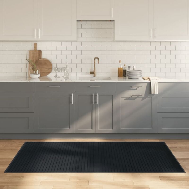 foto del prodotto tappeto rettangolare grigio 100x200 cm in bamb vidaxl