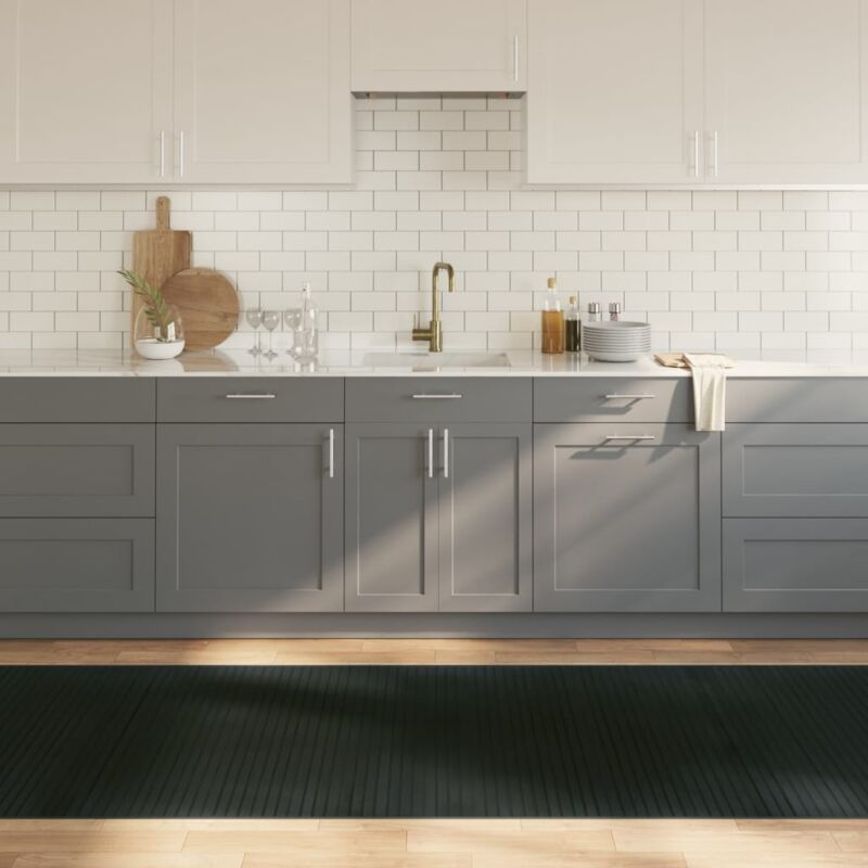 foto del prodotto tappeto rettangolare grigio 100x500 cm in bamb vidaxl