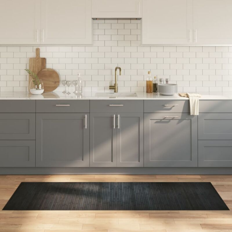 foto del prodotto tappeto rettangolare grigio 70x200 cm in bamb vidaxl