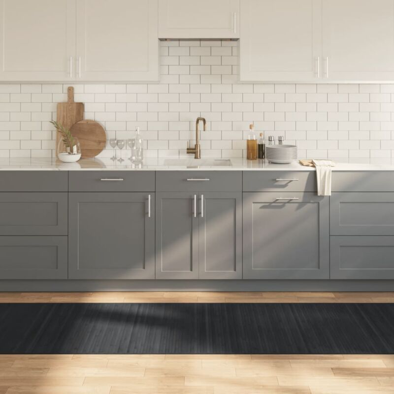 foto del prodotto tappeto rettangolare grigio 80x300 cm in bamb vidaxl