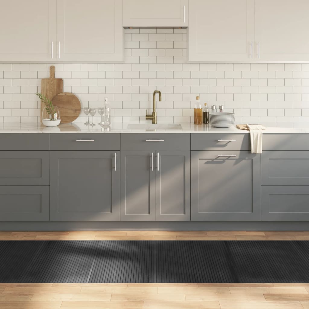 foto del prodotto tappeto rettangolare grigio 80x500 cm in bamb 
