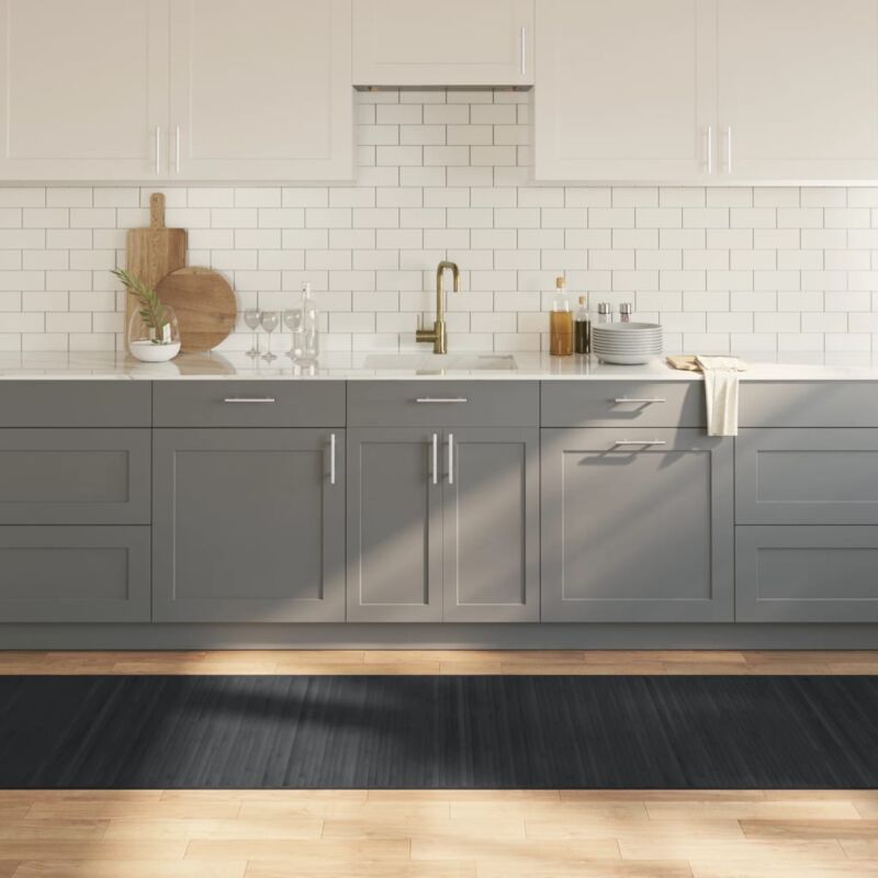 foto del prodotto tappeto rettangolare grigio 80x500 cm in bamb vidaxl