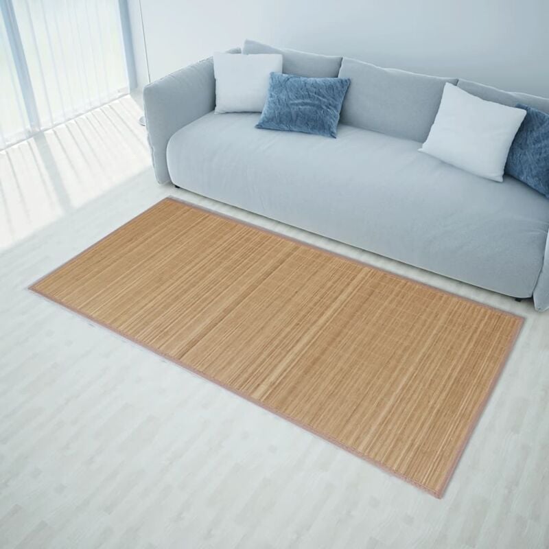 foto del prodotto tappeto rettangolare in bamb marrone 80 x 300 cm vidaxl